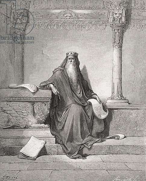 Solomon, illustration from Dore's 'The Holy Bible', 1866