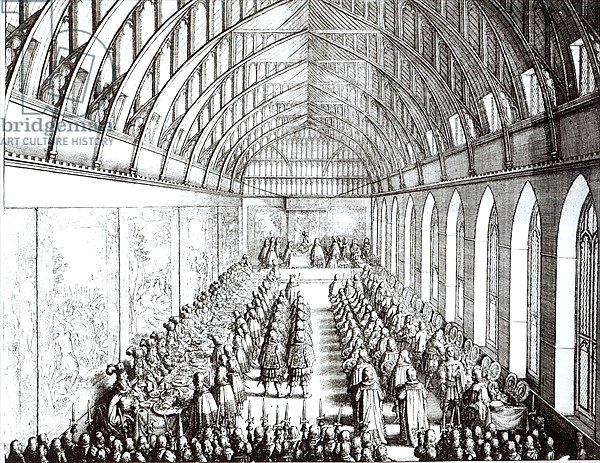 Garter Feast in St. George's Hall, Windsor, in the time of Charles II, 1672