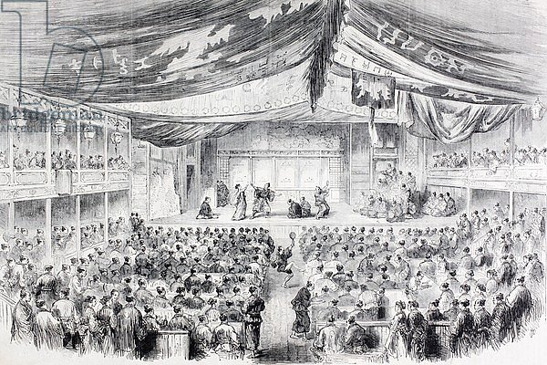 A theatre in Osaka, Japan in the 1860's.