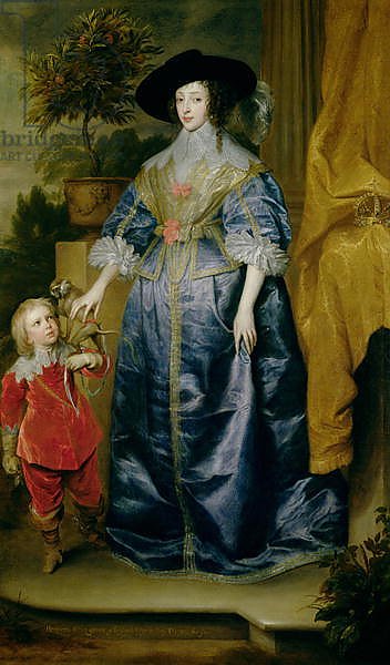 Queen Henrietta Maria and her dwarf Sir Jeffrey Hudson, c.1633