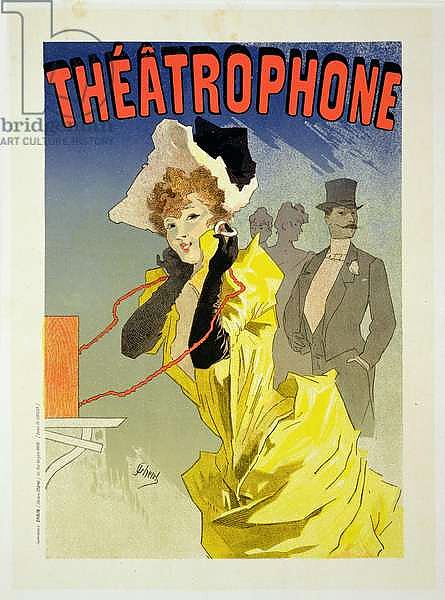 Reproduction of a poster advertising 'Theatrophone', 1890