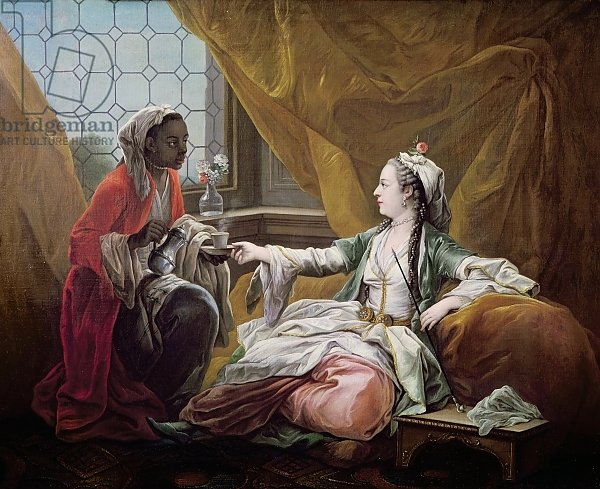Sultana being offered coffee by a servant