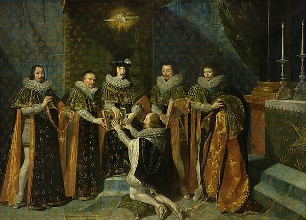 Louis XIII Receiving Henri d'Orleans Duc de Longueville, into the Order of the Saint Esprit, 1633