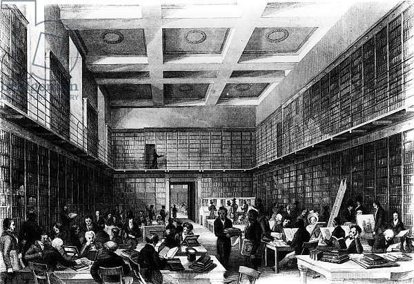 The Sixth Reading Room of The British Museum, published in 'London Interiors', 1841
