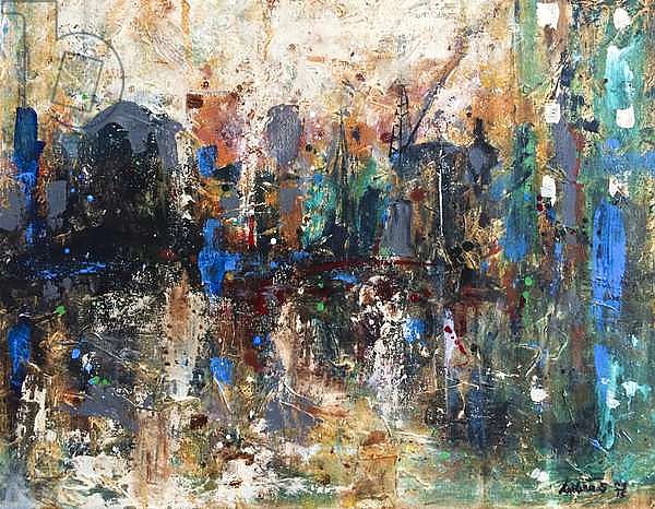 Abscape 3, abstract, landscape, city,, painting