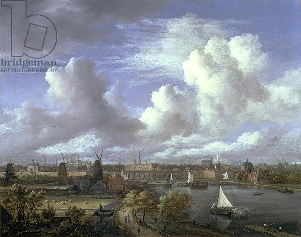 View on the Amstel looking towards Amsterdam, c.1675-70