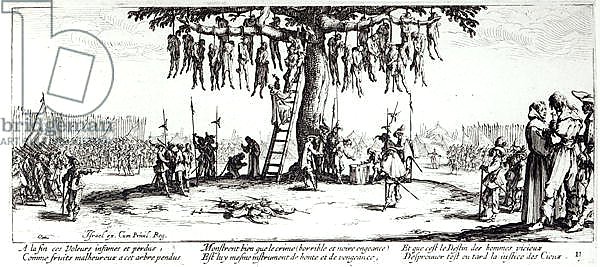 The Hanging, plate 11 from 'The Miseries and Misfortunes of War', engraved by Israel Henriet 1633