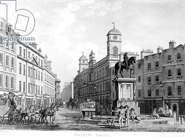View in Charing Cross towards Northumberland House, 1795