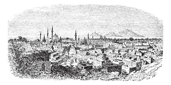 Konieh or Koniah city anciently known as Iconium vintage engraving