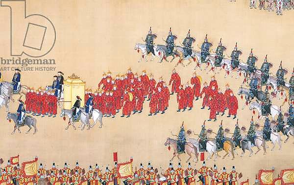 Emperor Qianlong's review of the grand parade of troops, handscroll