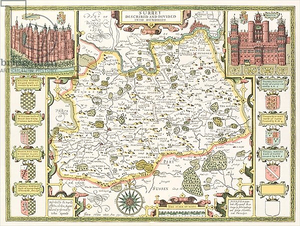 Map of Surrey, 1611-12