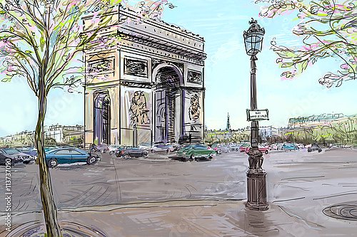 Триумфальная арка в Париже, скетч