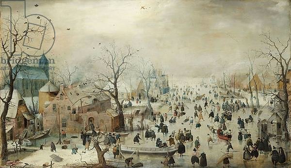 Winter Landscape with Skaters. c.1608