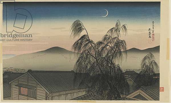 Evening Moon in Kobe Taisho era, January 1920