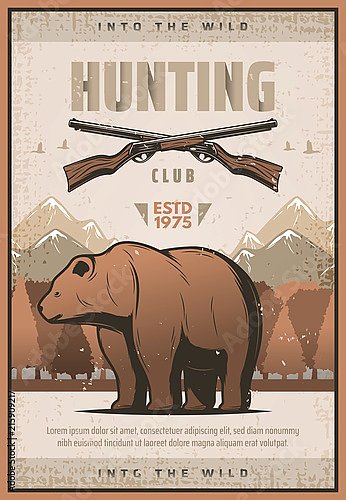 Охотничий клуб, ретро плакат