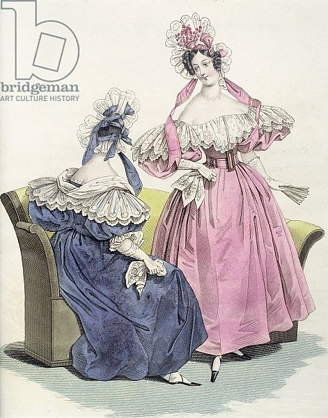Fashion plate from, 'Le Follet Courrier des Salons Modes', 1832
