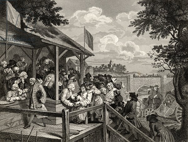 The Polling, engraved by George Presbury, from 'The Works of William Hogarth', published 1833