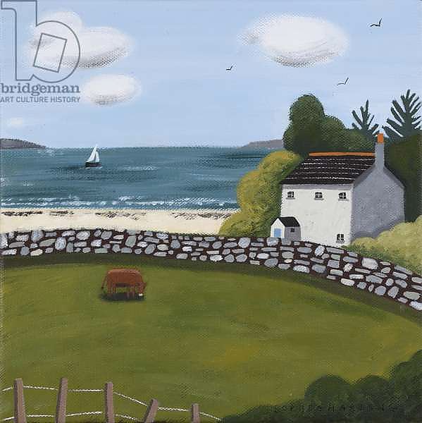 Cottage, Brown Cow and Sailing Boat