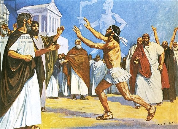 Pheidippides bringing news to Athens in 490 BC