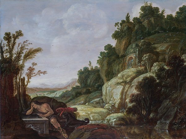 Горный пейзаж с Нарциссом