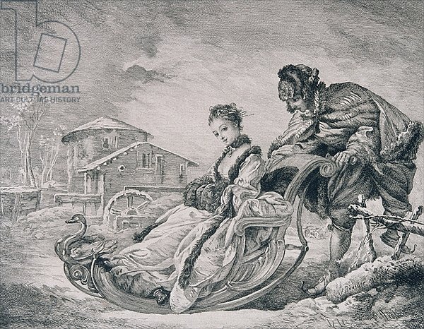 Winter Amusement, from the 'Gazette des Beaux-Arts', engraved by E. Champollion