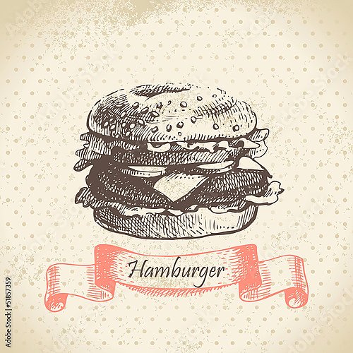 Иллюстрация с гамбургером