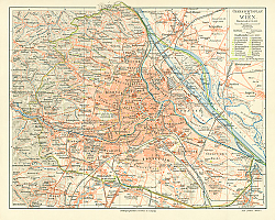 Постер Карта окрестностей Вены, конец 19 в. 5