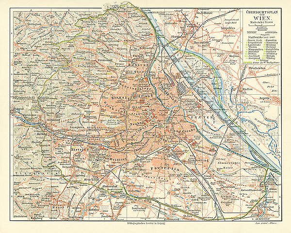 Карта окрестностей Вены, конец 19 в. 5