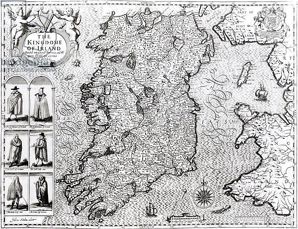 The Kingdom of Ireland, engraved by Jodocus Hondius, 1611-12