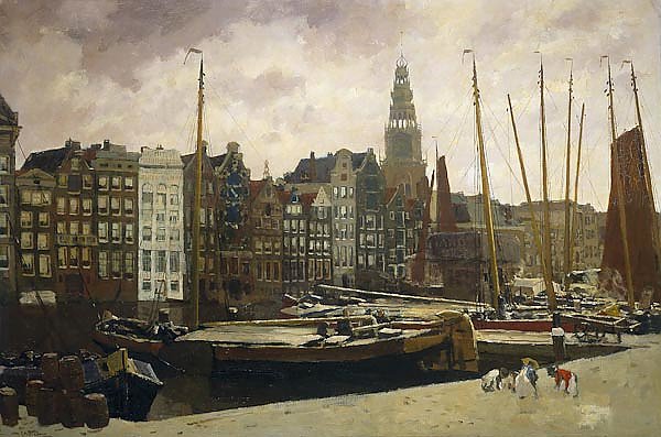 The Damrak in Amsterdam