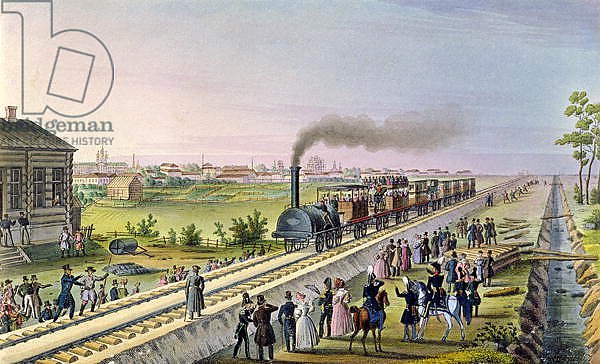 Opening of the First Railway Line from Tsarskoe Selo to Pavlovsk in 1837