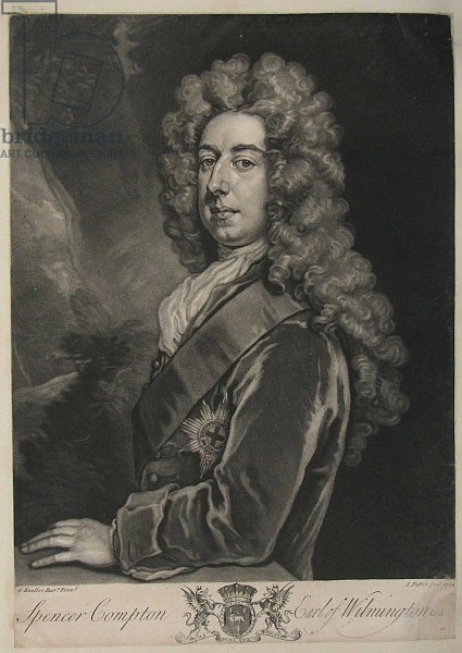 Spencer Compton, Earl of Wilmington, print by John Faber, 1734
