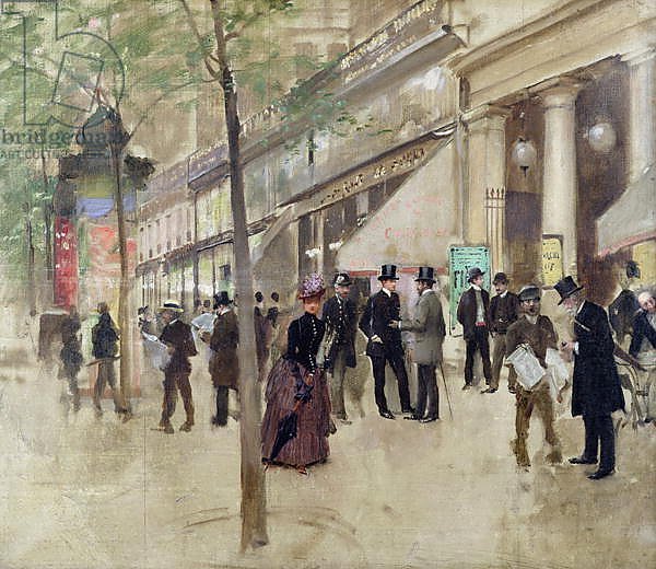 The Boulevard Montmartre and the Theatre des Varietes, c.1886