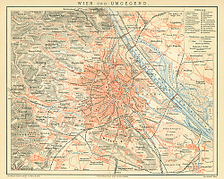 Постер Карта окресностей Вены 1