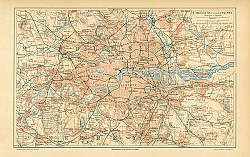 Постер Карта окрестностей Лондона, конец 19 в. 3