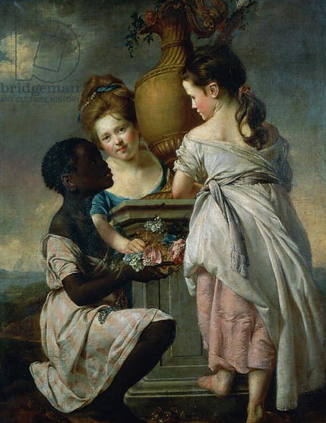 A Conversation between Girls, or Two Girls with their Black Servant, 1770