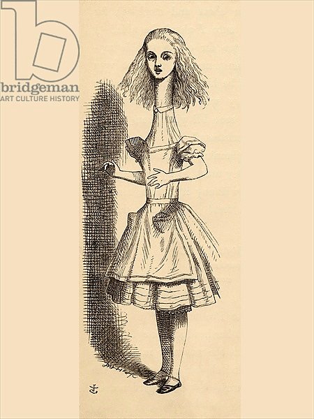 Alice grows taller, from 'Alice's Adventures in Wonderland' by Lewis Carroll, published 1891