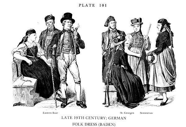 Fin du XIXè Siècle, Habits traditionnels Allemands Bade, Late 19Th Century German Folk Dress (Baden) 4