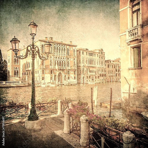 Винтажное изображение Большого канала, Венеция