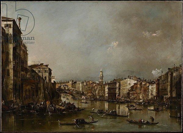 View up the Grand Canal Toward the Rialto, c.1785