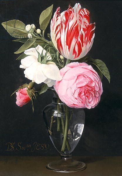 Flowers in a glass vase