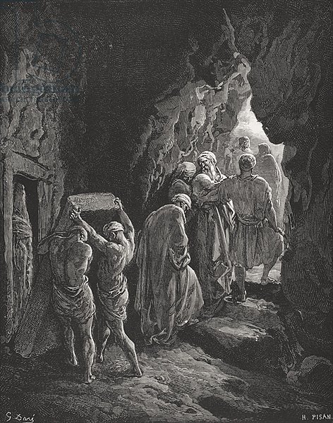 The Burial of Sarah, illustration from Dore's 'The Holy Bible', engraved by Pisan, 1866