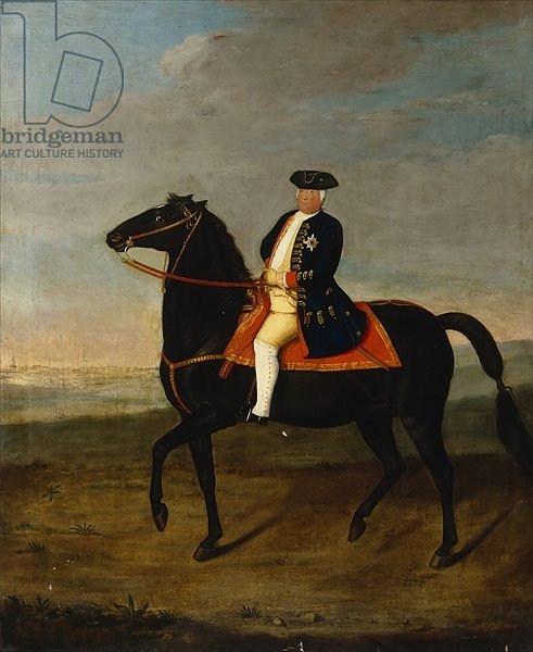 King Frederick William I on Horseback with Potsdam in the background, c.1735