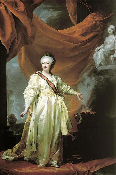 Портрет Екатерины II в виде законодательницы в храме богини Правосудия. 1780-е