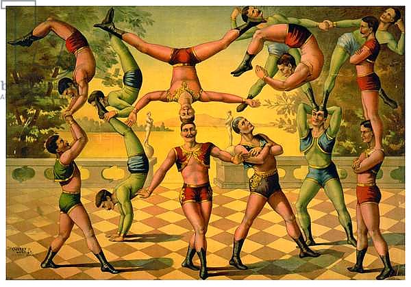 Troupe of male acrobats, c.1891