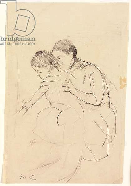 Baby with Left Hand Touching a Tub, Held by Her Nurse, c.1891
