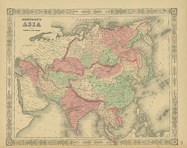 Карта: Азия (в т.ч. азиатская часть России)