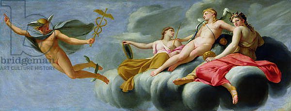 Cupid orders Mercury, messenger of the Gods, to announce the Power of Love to the Universe, 1646-47