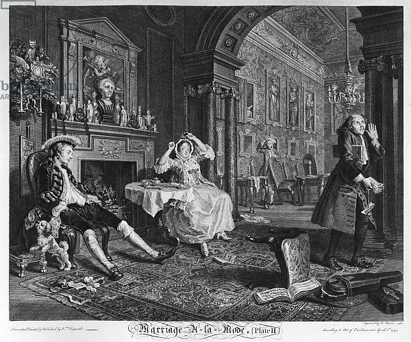 Marriage a la Mode, Plate II, The Tete a Tete, 1745