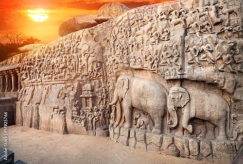 Слоновья стена в Махабалипурам, Индия